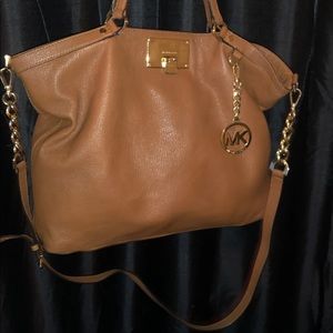 Brown leather MK purse